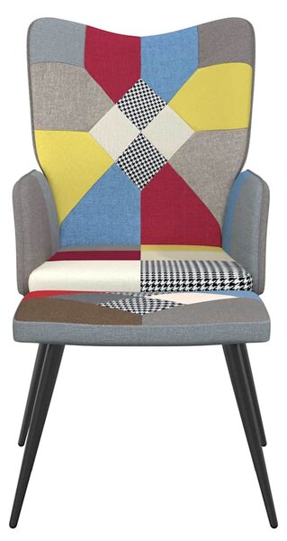 Relaxační křeslo se stoličkou patchwork textil 328186