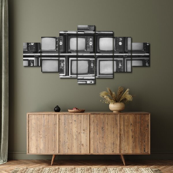 Obraz - Retro televize (210x100 cm)