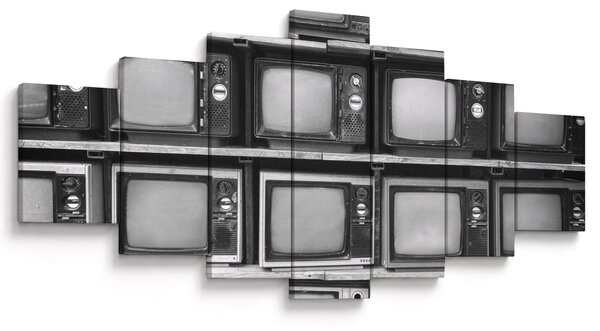 Obraz - Retro televize (210x100 cm)