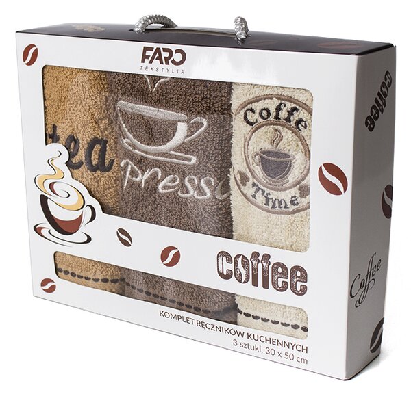 Faro Sada bavlněných ručníků Coffee 30x50 cm