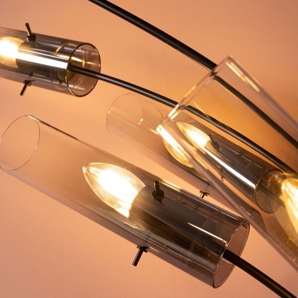 Brilliant 99208/06 Stojací oblouková lampa GLASINI kouřové sklo