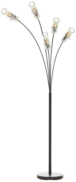 Brilliant 99208/06 Stojací oblouková lampa GLASINI kouřové sklo