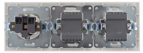 Aigostar - SADA 2x Spínač domovní 2-tlačítkový se zásuvkou 1x16A/250V SCHUKO