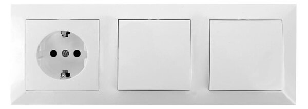Aigostar - SADA 2x Spínač domovní se zásuvkou 1x16A/250V SCHUKO