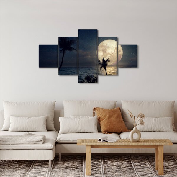 Obraz - Pláž s úplňkem (125x70 cm)