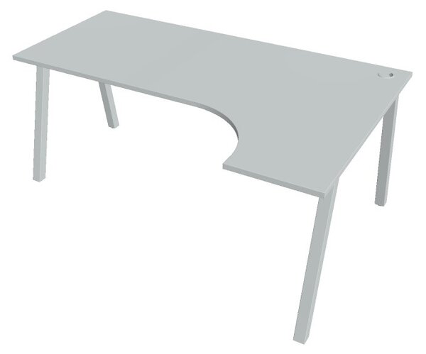 Kancelářský rohový stůl UEA 1800L, deskaakát, bílá RAL 9016