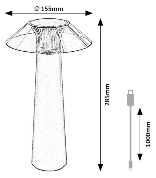 Rabalux ASSEN LED venkovní stolní lampa 77062
