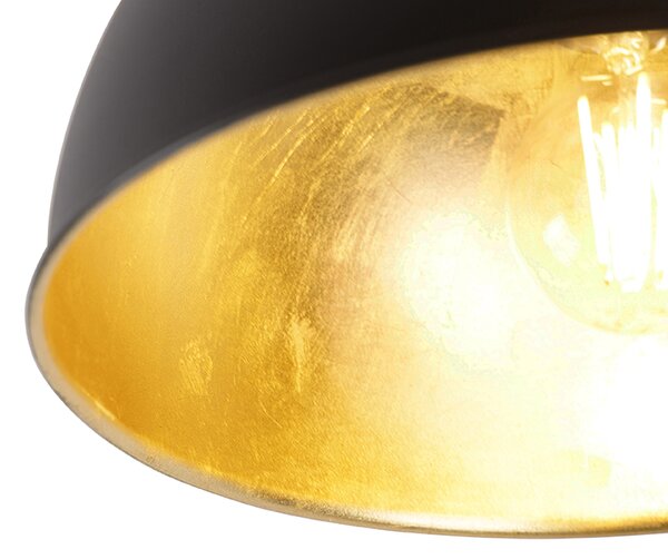 Průmyslové stropní svítidlo černé & zlaté 28 cm - Magnax