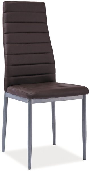 Jídelní čalouněná židle H-261 Bis hnědá/alu