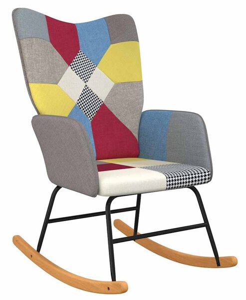 Houpací křeslo patchwork textil 328191