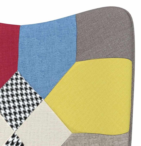 Houpací křeslo patchwork textil 328191