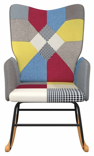 Houpací křeslo patchwork textil 328191