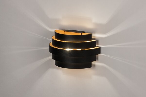Nástěnné svítidlo do obýváku Dion Black and Gold (LMD)