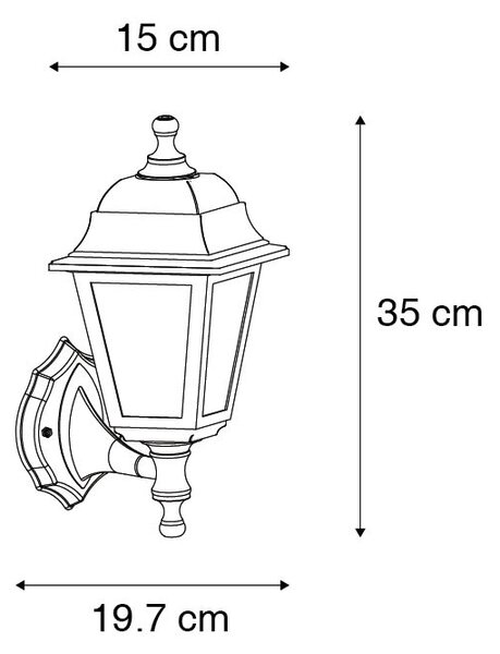 Chytré venkovní nástěnné svítidlo černé IP44 vč. Wifi ST64 - Capital