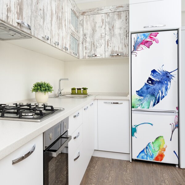 Nálepka fototapeta lednička Barevná pírka FridgeStick-70x190-f-71055360