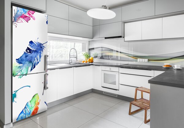 Nálepka fototapeta lednička Barevná pírka FridgeStick-70x190-f-71055360