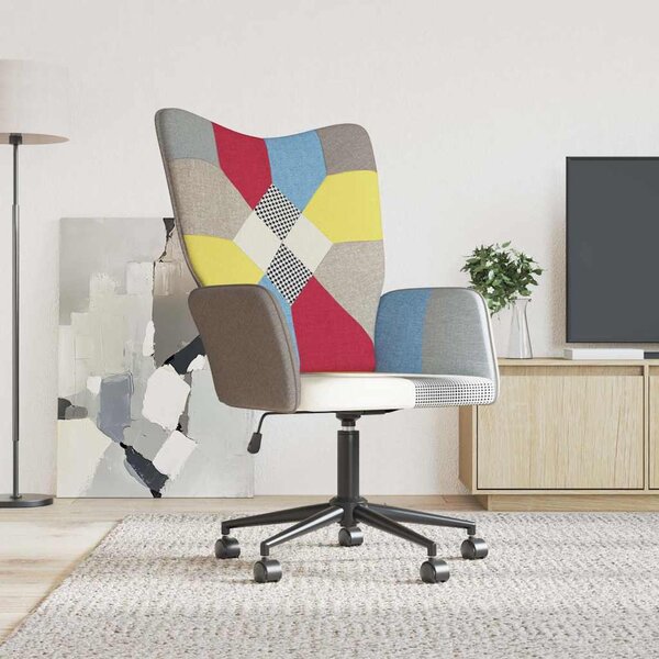 Relaxační křeslo patchwork textil 328194