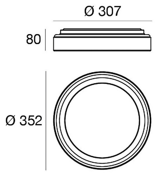 Linea Light LED nástěnné světlo Iside, černé, kov, Ø 35 cm, IP40, stmívatelný, Černá, Obývací pokoj / jídelna, kov, Moderní