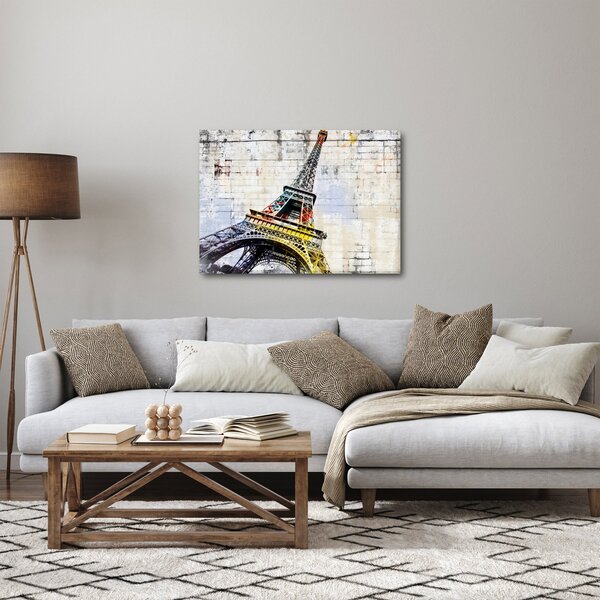 Obraz - Digitální umění Eiffelovy věže (70x50 cm)