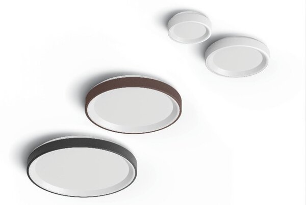 Linea Light LED nástěnné světlo Iside, bílé, kov, Ø 35 cm, IP40, stmívatelný, Bílá / opál, Obývací pokoj / jídelna, kov, Moderní