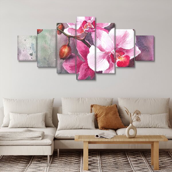 Obraz - Orchideje, aquarel (210x100 cm)