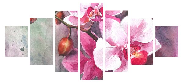Obraz - Orchideje, aquarel (210x100 cm)
