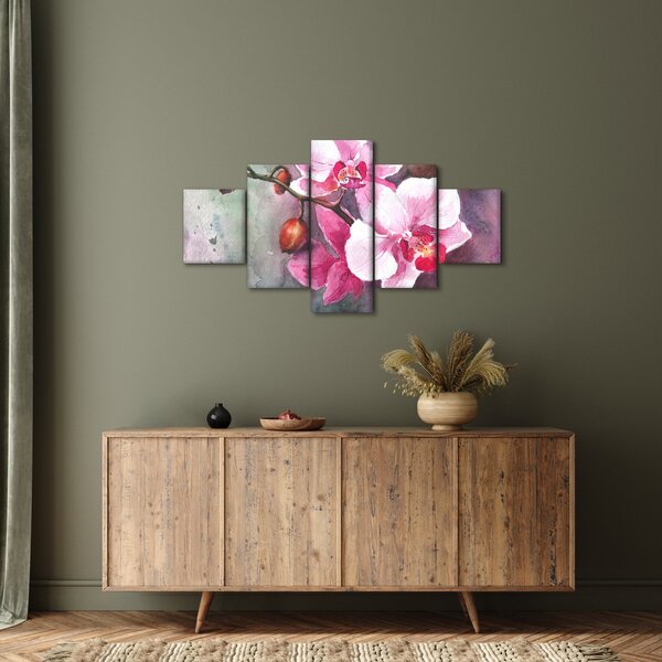 Obraz - Orchideje, aquarel (125x70 cm)