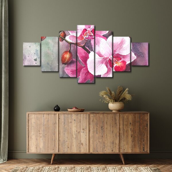 Obraz - Orchideje, aquarel (210x100 cm)