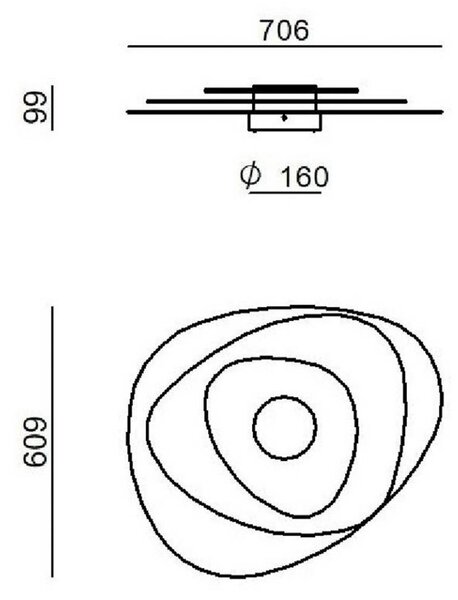 Linea Light LED stropní svítidlo Joint_S, bílé, kovové, 71 cm, stmívatelný, Bílá / opál, Obývací pokoj / jídelna, kov, Moderní