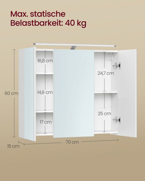 Zrcadlová skříňka KAILYN BBK139WB01