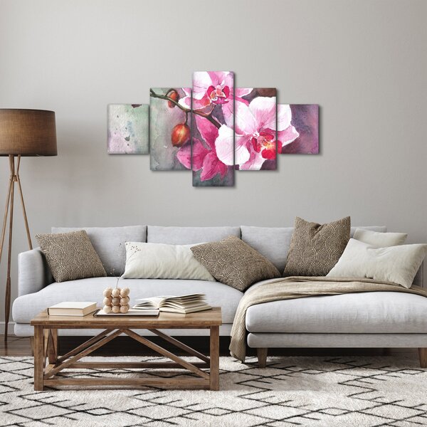 Obraz - Orchideje, aquarel (125x70 cm)
