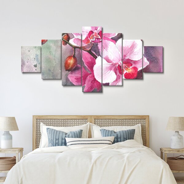 Obraz - Orchideje, aquarel (210x100 cm)