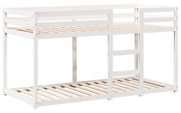 Patrová postel se střechou bílá 80x200 cm masivní borové dřevo 3281959