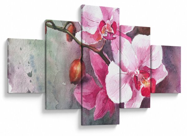 Obraz - Orchideje, aquarel (125x70 cm)
