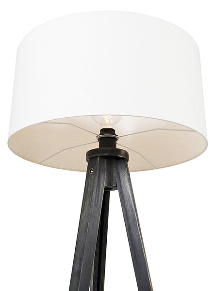 Stojací lampa stojan černá s abajurem bílým 50 cm - Tripod Classic