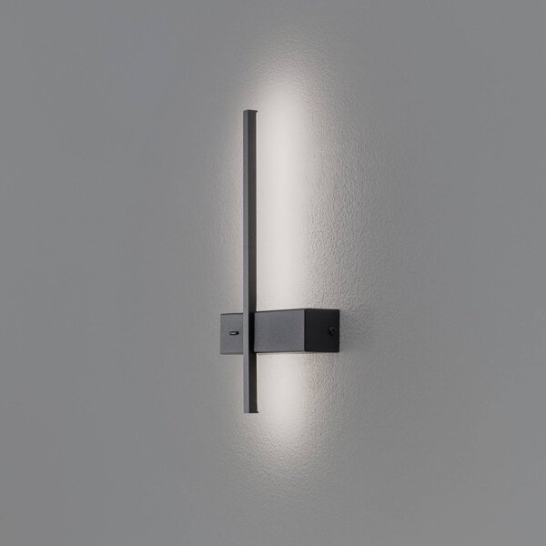 Milagro Lighting LED nástěnné světlo Vision, výška 30 cm, kov, černé, 3 000 K, Černá, Obývací pokoj / jídelna, kov, Moderní, Nástěnné svítidlo