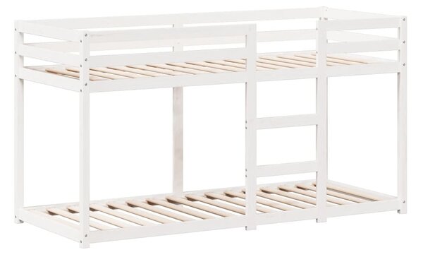Patrová postel se střechou bílá 80x200 cm masivní borové dřevo 3281995