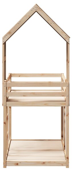 Patrová postel bez matrace 90 x 190 cm masivní borové dřevo 3282005