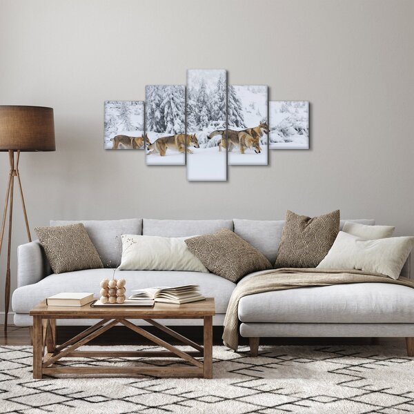 Obraz - Vlci v horách (125x70 cm)