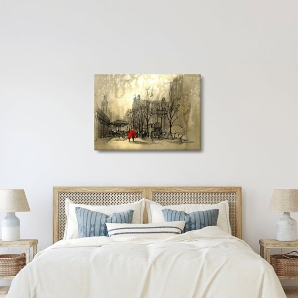 Obraz - Skica městečka (70x50 cm)