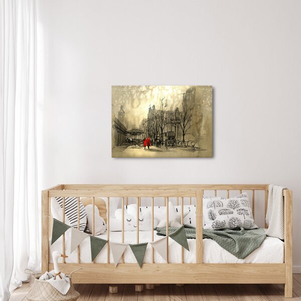 Obraz - Skica městečka (70x50 cm)