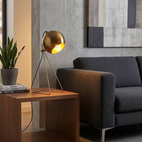 Opviq Stolní lampa Mixed, mosaz, kov, výška 45 cm, E14, Mosaz / zlato, Obývací pokoj / jídelna, kov
