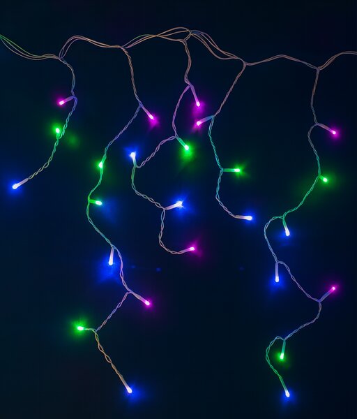 Venkovní LED vánoční závěs - různobarevná, 8 programů, různé délky na výběr Délka světelné části a počet LED: 5m, 200 LED