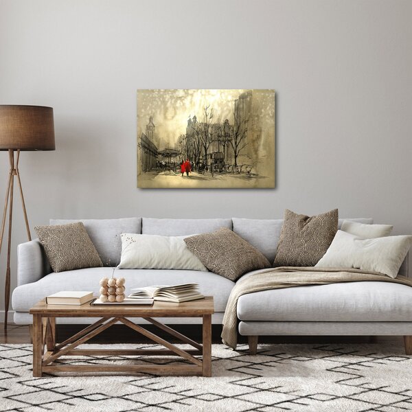Obraz - Skica městečka (70x50 cm)