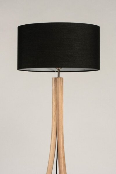 Stojací designová lampa Arbon Black and Wood (LMD)