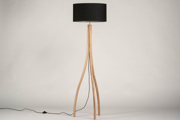 Stojací designová lampa Arbon Black and Wood (LMD)