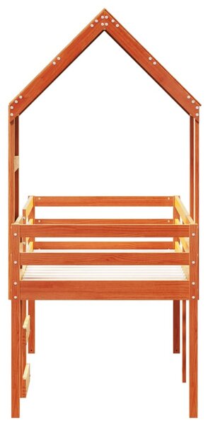 Patrová postel se střechou voskově hnědá 75 x 190 cm borovice 3282021