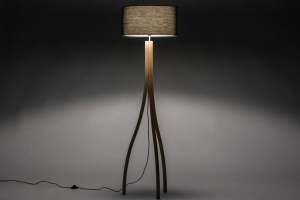 Stojací designová lampa Arbon Black and Wood (LMD)