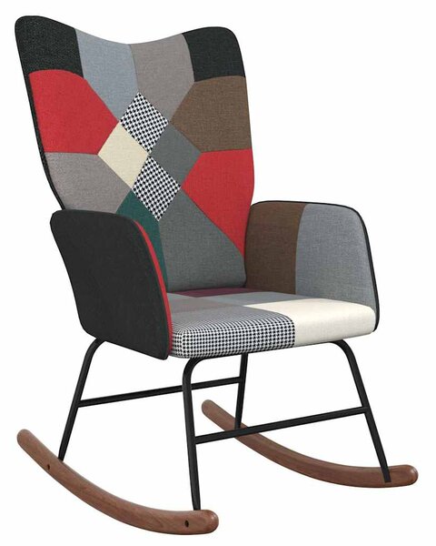 Houpací křeslo patchwork textil 328203