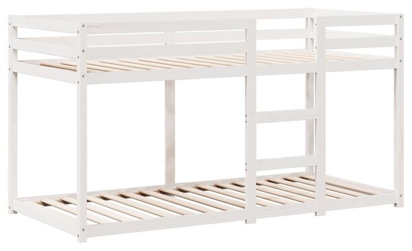 Patrová postel se střechou bílá 80x200 cm masivní borové dřevo 3282042